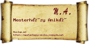 Mesterházy Anikó névjegykártya